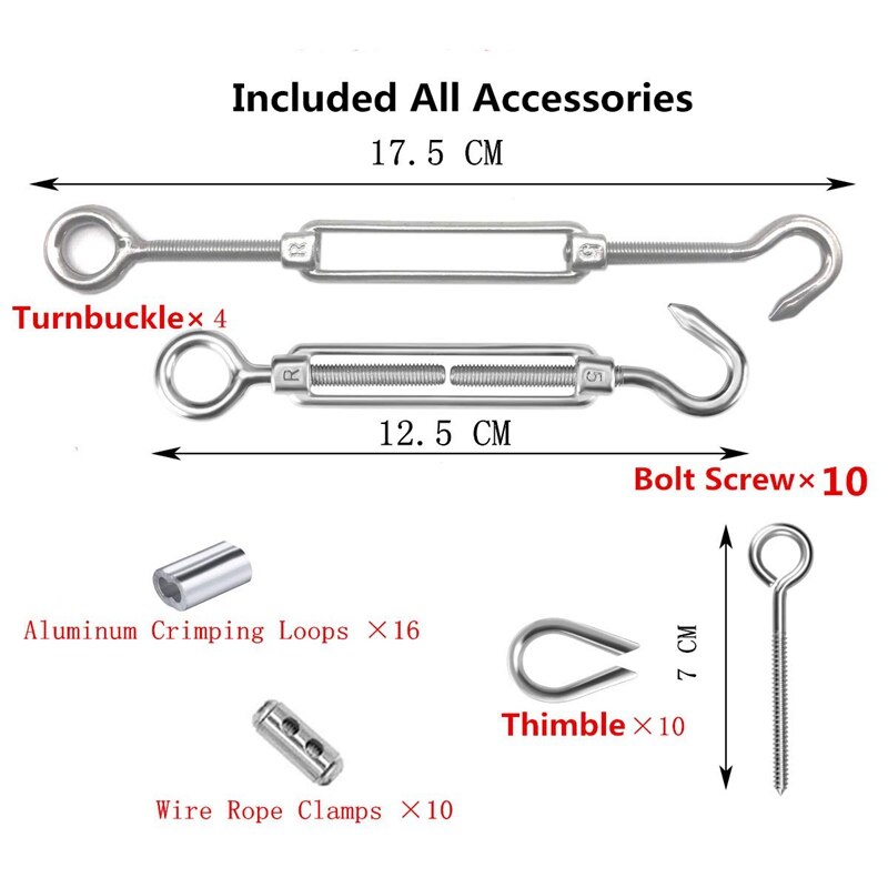 Garden Wire/Picture Wire/Wire Trellis Kit,30M Heavy Duty Stainless Steel Cable Rope, Lag Screw Eye Screw