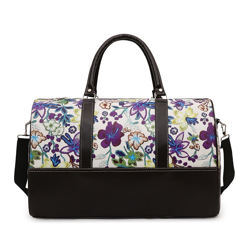 Bolso deportivo de gimnasio para Mujer, bolso de hombro para Yoga, Fitness, bolso de viaje, bolso de mano con bordado de flores, Bolsa de entrenamiento, bolso deportivo para Mujer XA305WD