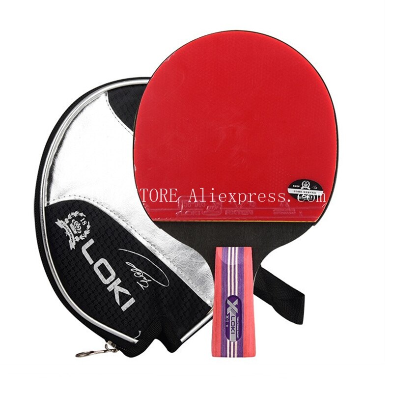 LOKI X1 Table Tennis Racket with LOKI RXTON Rubber Sponge Racket Bag Case 1-Star Original LOKI Ping Pong Bat Paddle: Short handle CS