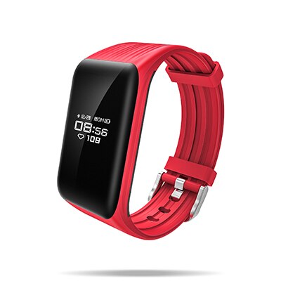 Alangduo K1 Fitness Tracker Smart Armband Oled-scherm Real Time Hartslagmeter Sport Activiteit Tracker Waterdicht Polsbandje: Red