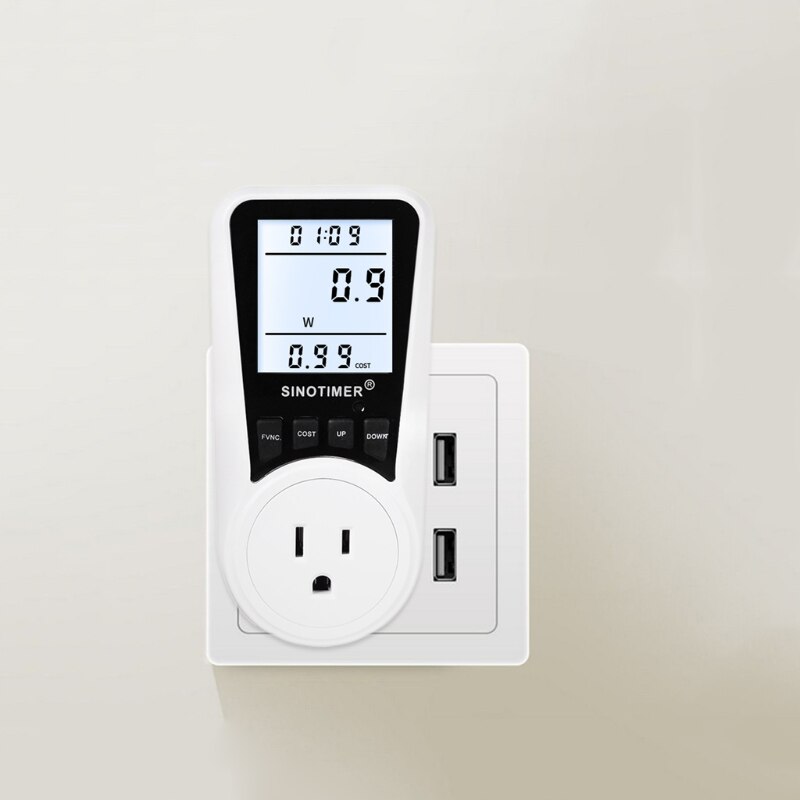 Electricity Usage Monitor Digital Wattmeter AC Power Meter 110V-230V Energy Meter Socket Power Monitor EU/US/UK/BR Plug