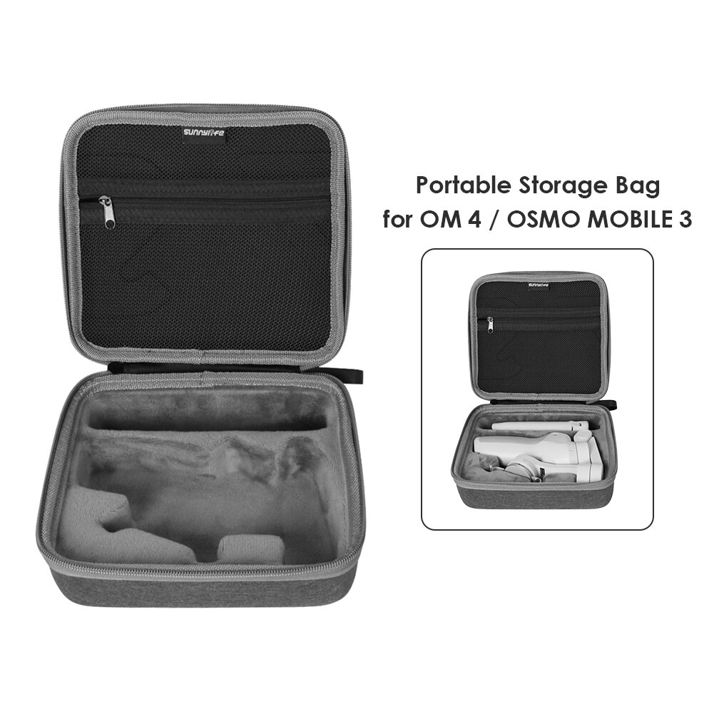 Bærbar opbevaringspose til dji  om 4 grå holdbar bæretaske til  om 4/ osmo mobile 3 håndtaske håndholdt kardan tilbehør