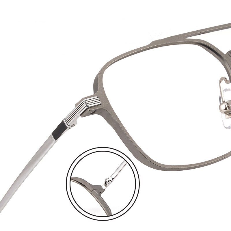 Men's And Women's Retro Ultralight Double Beam Spectacle Frame Pure Titanium Spectacle Frame Optical Spectacle Frame L5053