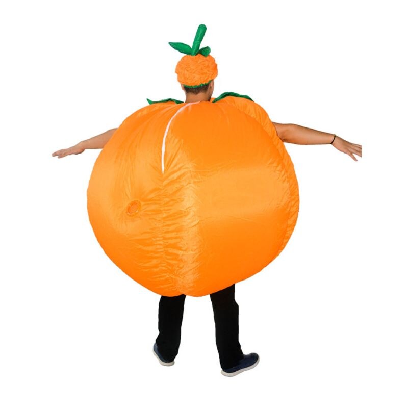 Pumpkin Inflatable Costume with Hat Adults Funny Blow up Outfit Halloween Dress K92D