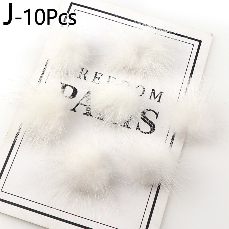 10Pcs Diy Pompon Nertsen Pompoms 3Cm Faux Fur Ballen Voor Naaien Op Gebreide Sleutelhanger Sjaal Schoenen Kleding Hoeden diy Sieraden Accessoire: 10