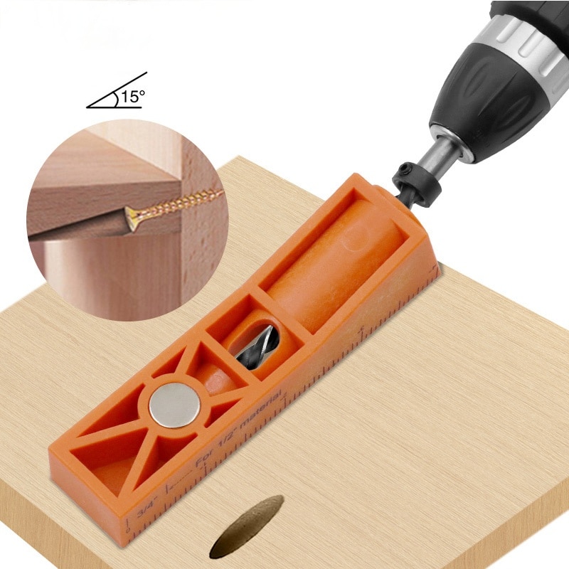Special offer 15 degree inclined pocket hole angle drill guide kit for DIY woodworking inclined hole punch locator drill kit