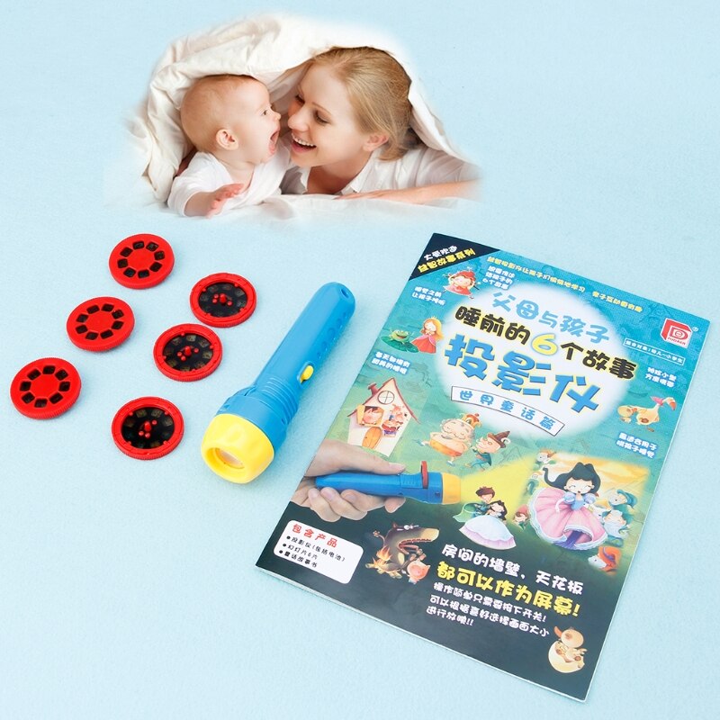 Sprookjes Slapen Verhaal Licht Projector Zaklamp Speelgoed Kids Educatief Speelgoed 77HD