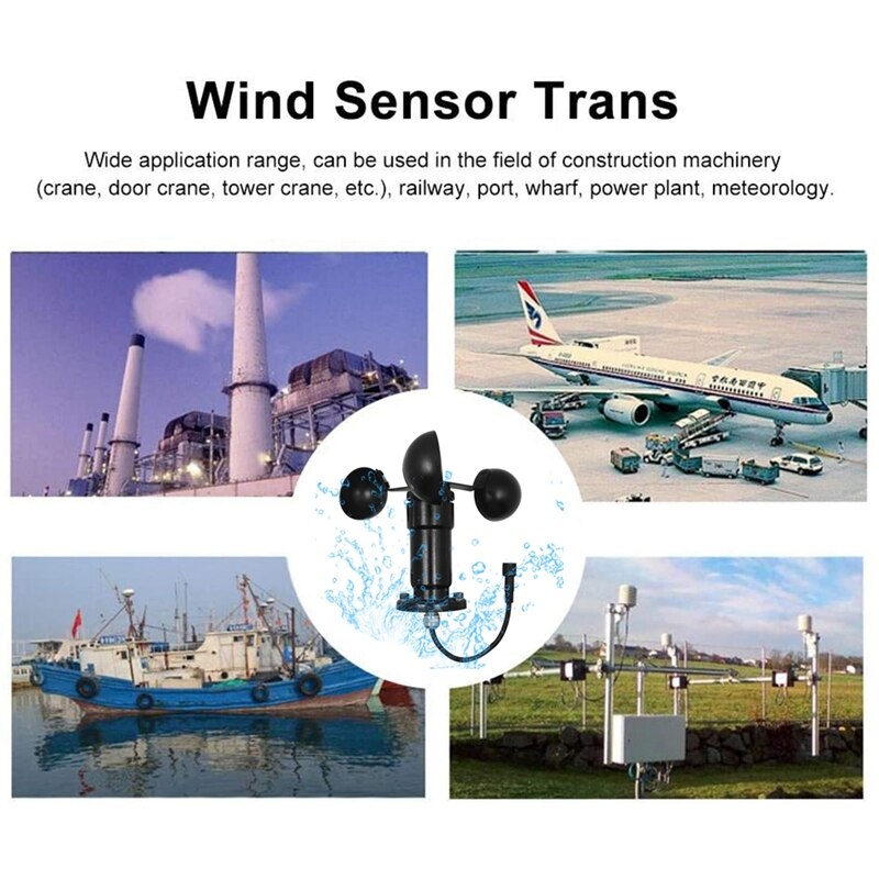 Wind Sensor Trans, 0-5V Aluminum Alloy Wind Tempo Sensor Anemometer for Weather Station to Wind-Measuring