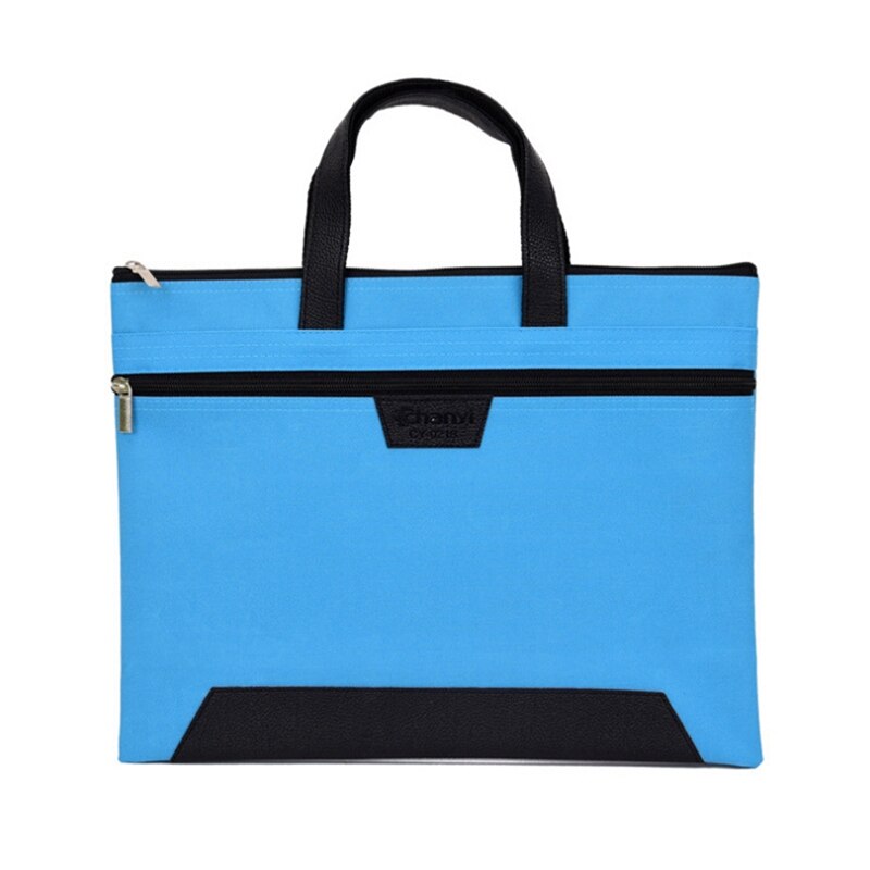 Folder Document Bag Man Laptop Handbags Portable File Bag Business Briefcase Organizer Notebook Handbags Solid Color: Blue