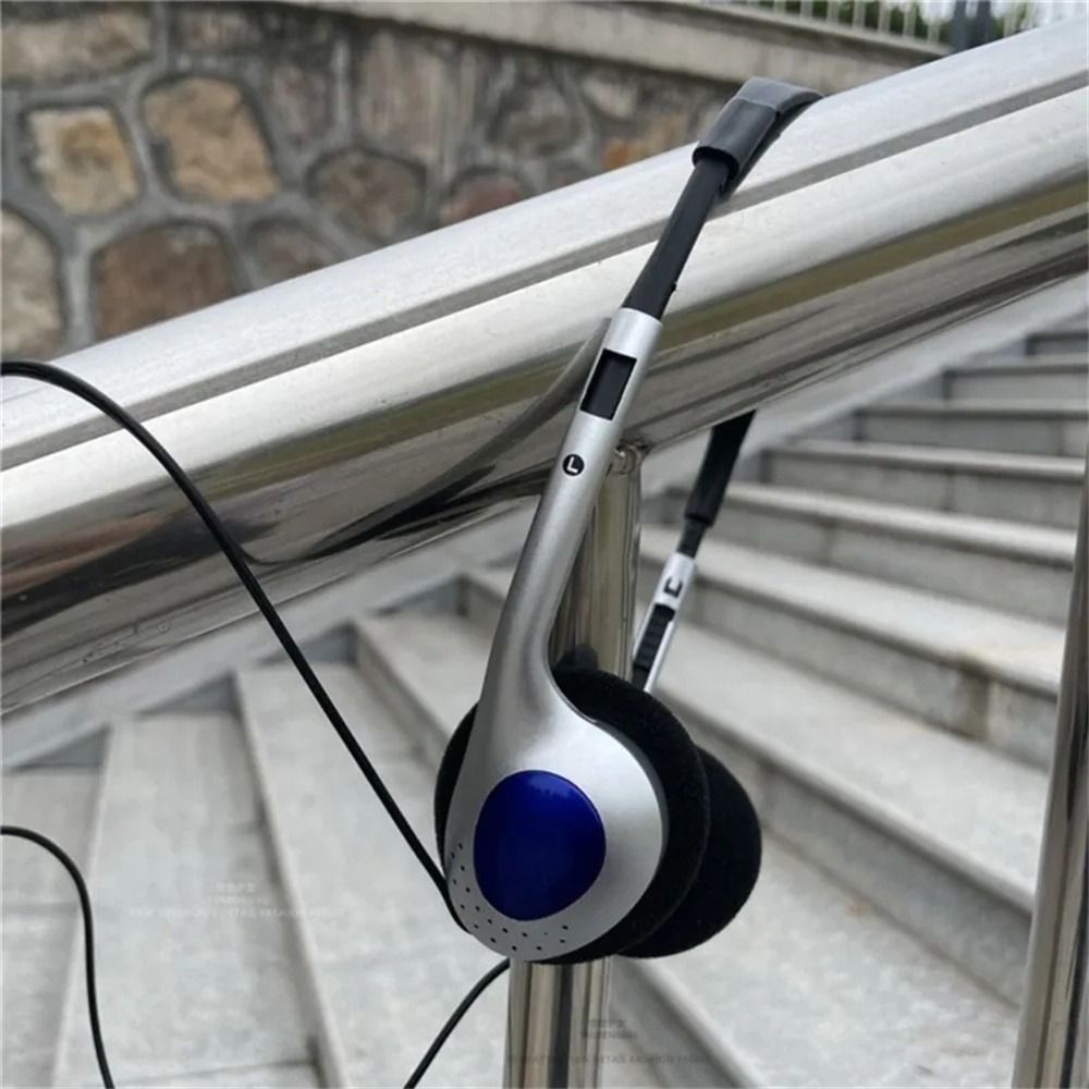 Retro Millennium Wind Headset, Y2K Personality Headphones, Over Ear Earbud, azul e preto, fashion, 3,5mm