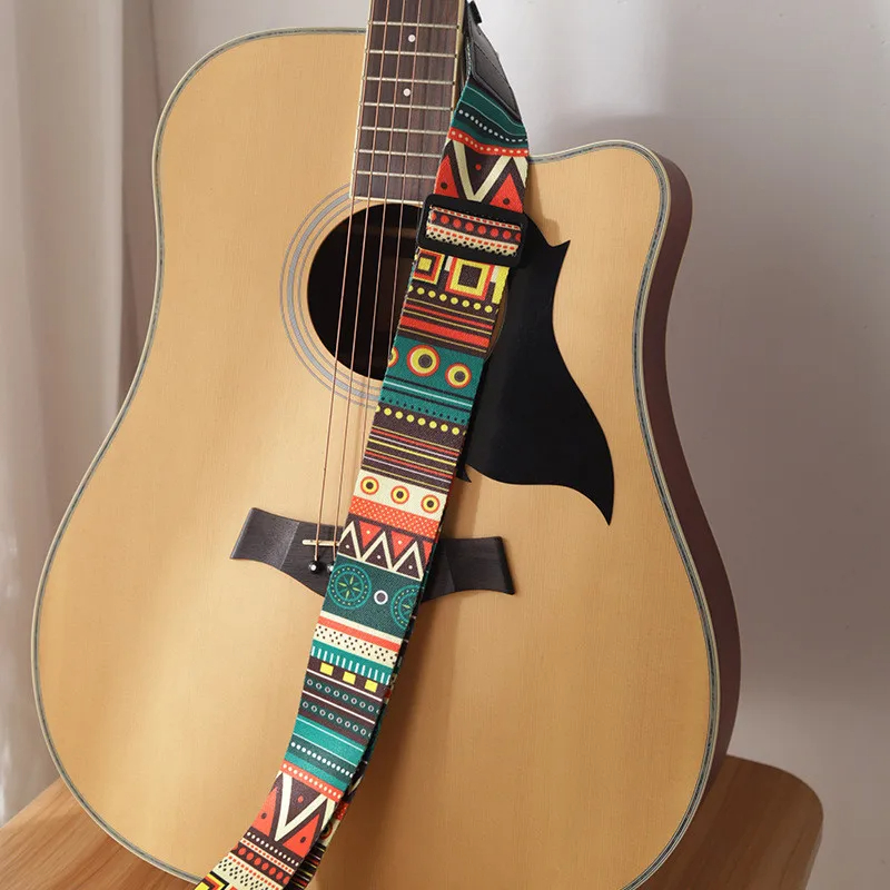 Correa de guitarra de estilo étnico Retro, correa de cuero ajustable para guitarra folclórica, guitarra eléctrica, bajo, ukelele, accesorios para guitarra
