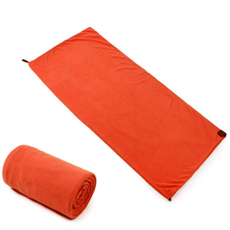 Ensidig fleece sovepose bærbar udendørs camping sovepose ultralet sovepose liner sovepose camping (orange)