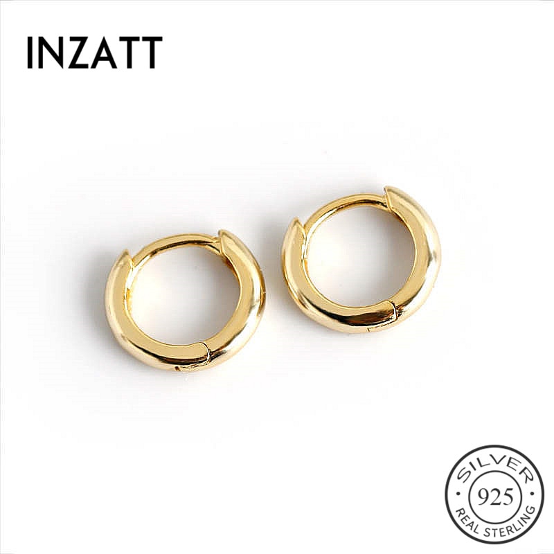 Inzatt Echt 925 Sterling Zilveren Geometrische Ronde Hoop Oorbellen Voor Mode Vrouwen Party Minimalistische Fijne Sieraden Accessoires