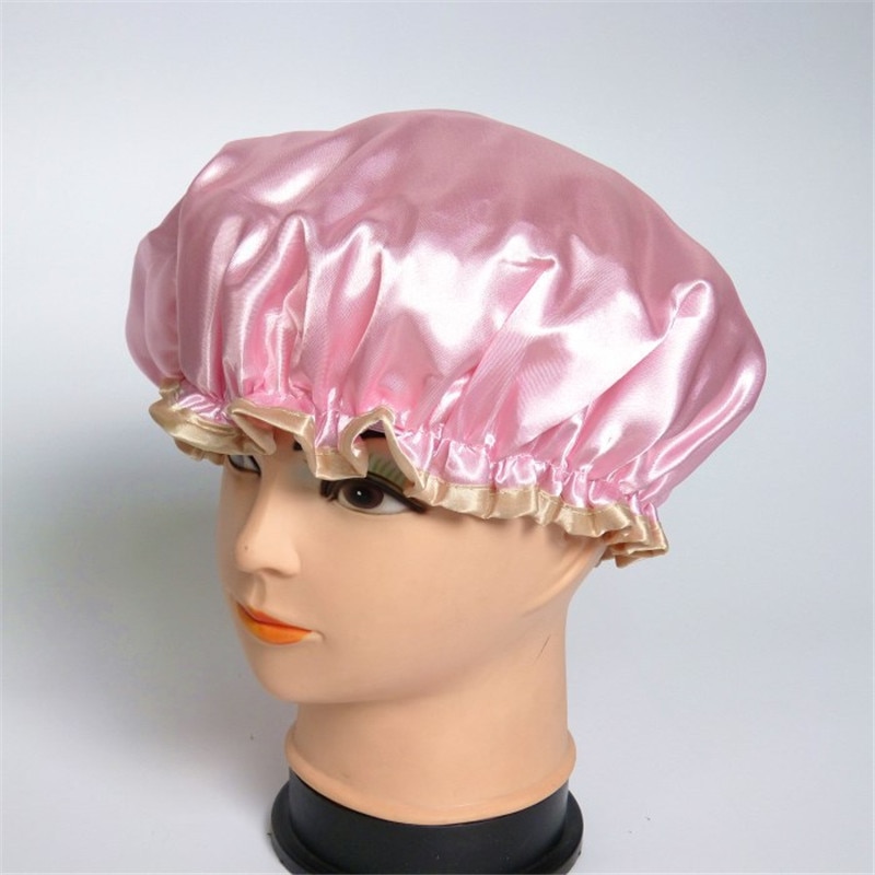 Resuable Lace Elastische Band Bad Haar Caps Waterdichte Douche Cap Hoed Bad Douche Bouffant Cap Voor Vrouwen Dubbele Gelaagde Douche hoed