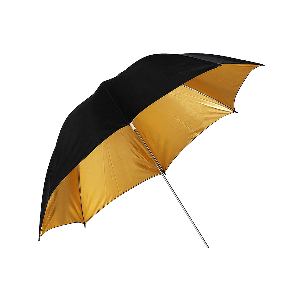 Cy på lager 33 " 83cm fotostudio flash lys reflektor reflekterende sort guld gylden fotografering paraply: Guld sort