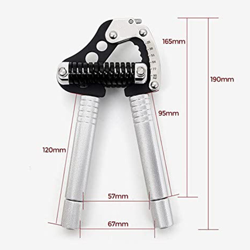 Aluminium Adjustabl 55~198lbs Iron Grip Metal Hand Grip Exerciser Strengthener (Hand Gripper) Wrist Forearm Strength Trainer