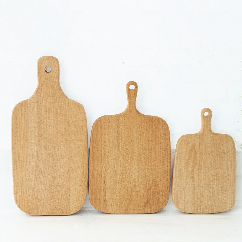 1Pcs Eco Friendly Beech Wooden Chopping Blocks Kitchen Wood Food Plate Whole Wood Tray Cutting Board No Pain