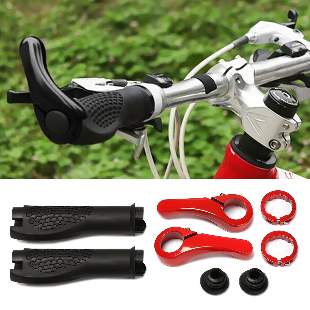 2 uds bicicleta MTB ergonómico mango ranura suave empuñaduras de manillar de goma ciclismo bloqueo manillar bicicleta accesorios
