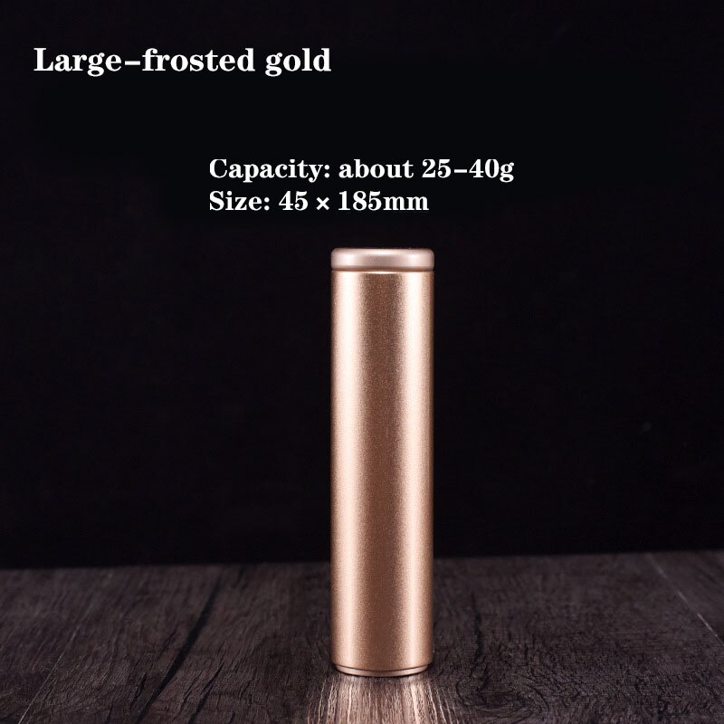 Kleine Mini Thee Caddy Draagbare Verzegelde Blik Kan Verpakking Geschenkdoos Thee Koffie Chocolade Verzegelde Container: Large-frosted gold