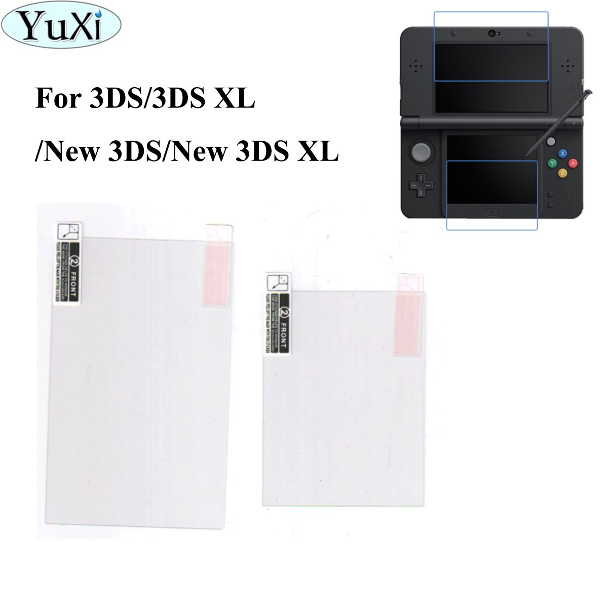 Yuxi 2 In1 Top Bottom Lcd Screen Protector Cover Voor Nintendo Voor 3DS Xl Ll Beschermende Film