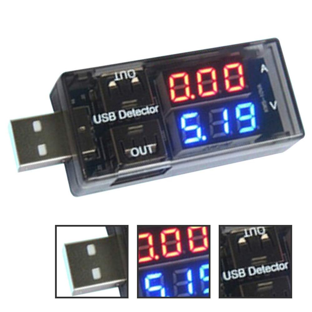 Pantalla LED medidor de voltaje USB medidor de voltaje amperímetro de voltaje USB Detector USB de doble fila muestra prueba de voltímetro batería de 3-9V