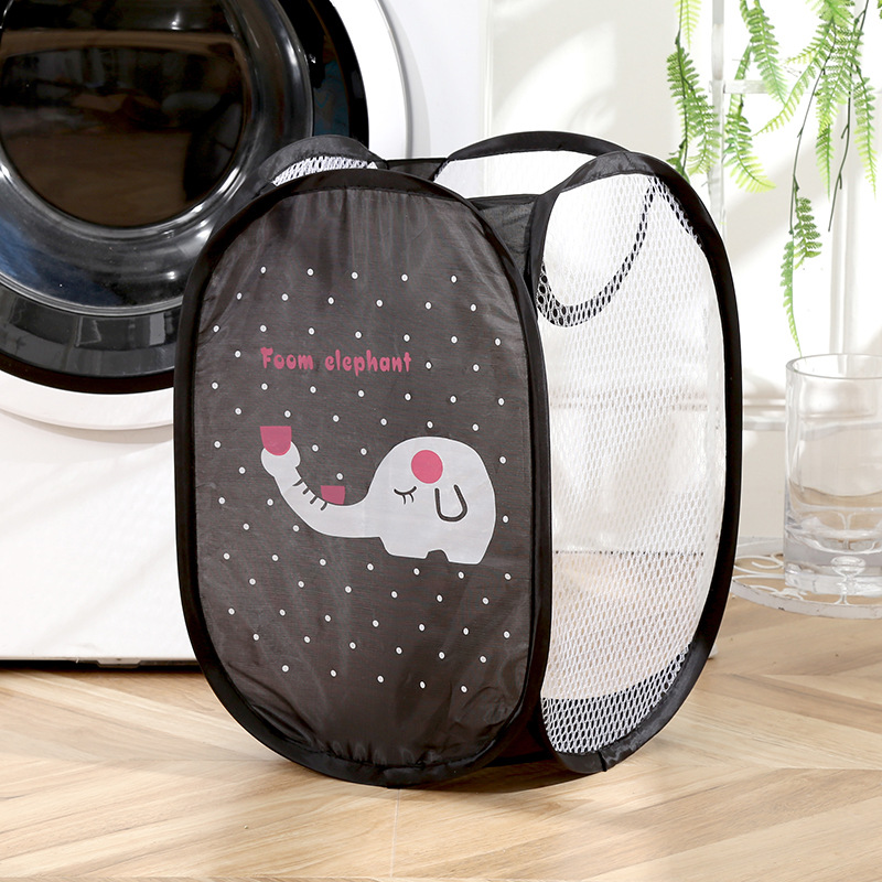 Schmutzige Kleidung, zusammenklappbarer Aufbewahrungskorb, Haushalt, Kinderspielzeug, Aufbewahrungsbox, offenes Netz, Sortierkorb, Cartoon-Farbe, zufälliges Produkt