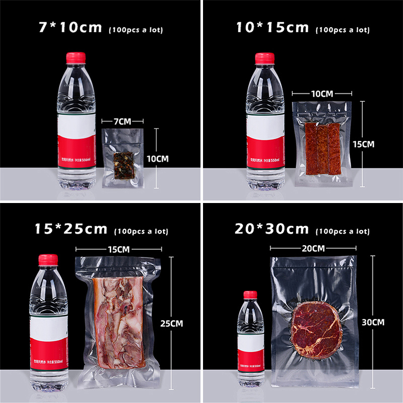 100 Stks/partij Keuken Vacuüm Zakken Voor Voedsel Vacuüm Sealer Verpakkingsmachine Voedsel Opbergtas Bpa-vrij Keuken Opslag Accessoires