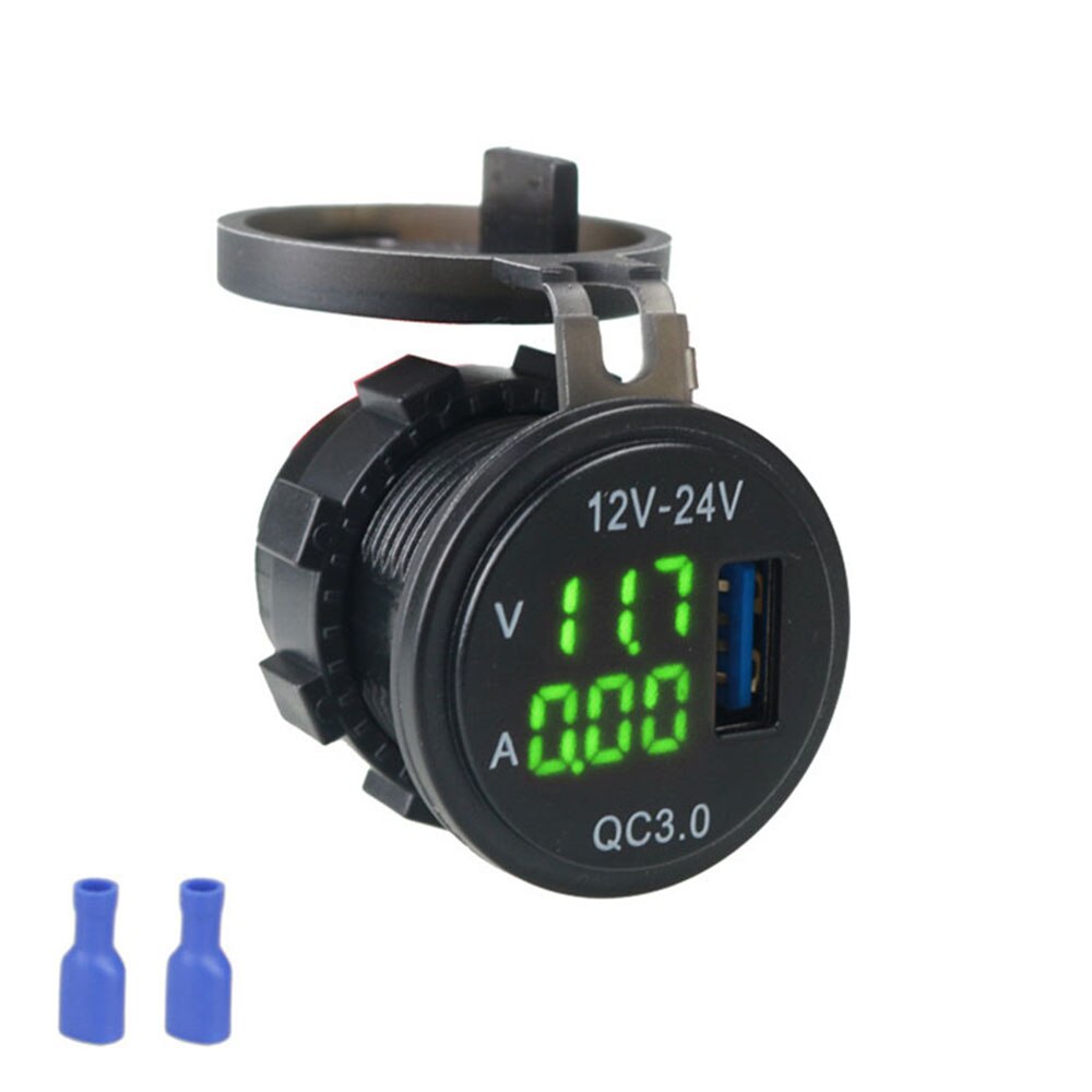 12 V/24 V Snellader QC 3.0 USB 5 V/3A Motorfiets Lader Adapter Voltmeter Amperemeter Voor auto Boot Motorfiets Truck: 3