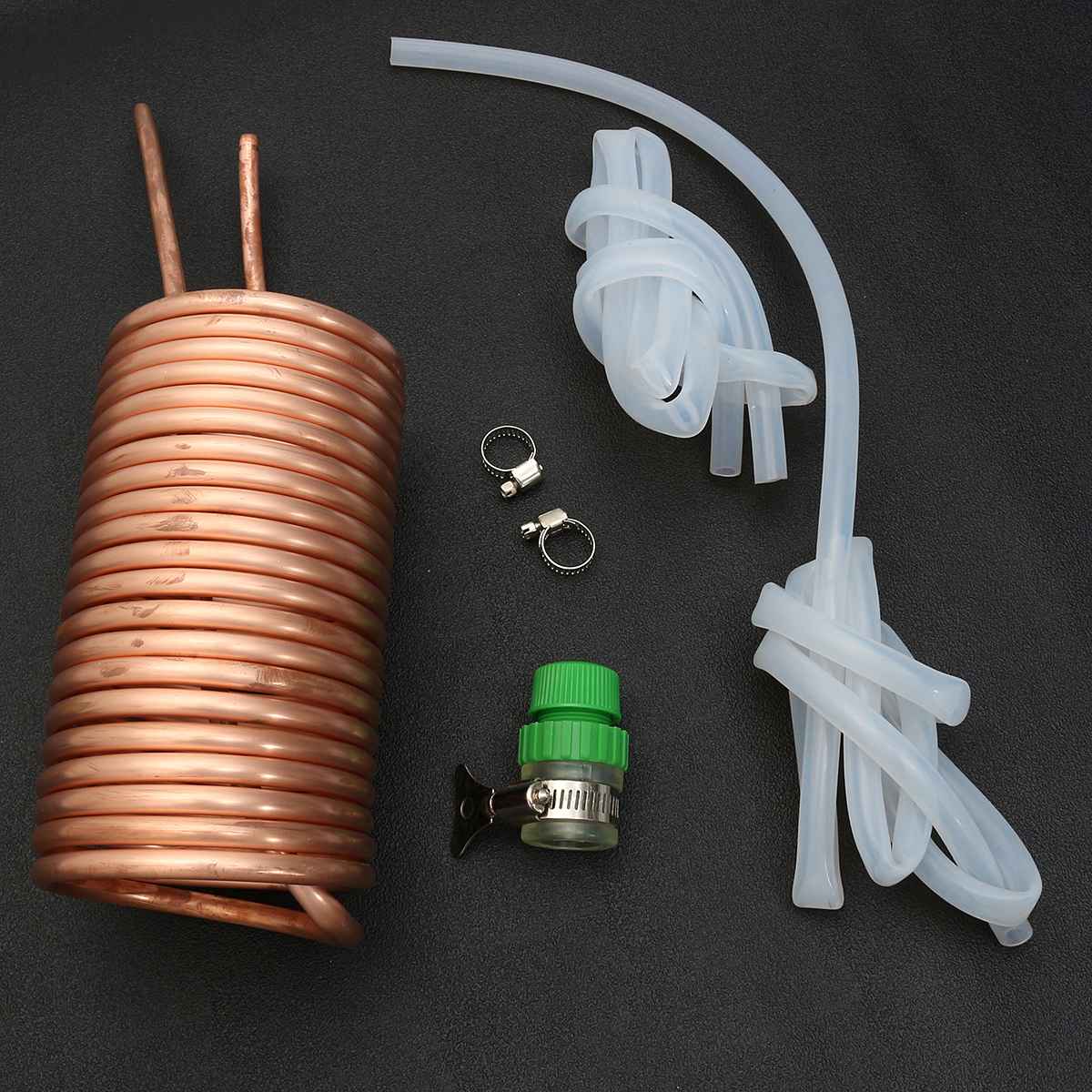 Copper Immersion Chiller Cooling Pipe with 4m Silicone Tube for Home Brew Beer