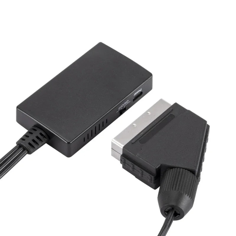 SCART To HDMI-Compatible Converter with Cable 1080P Scart In HDMI Out HD 720P/1080P Switch Video Audio Converter Adapter for TV
