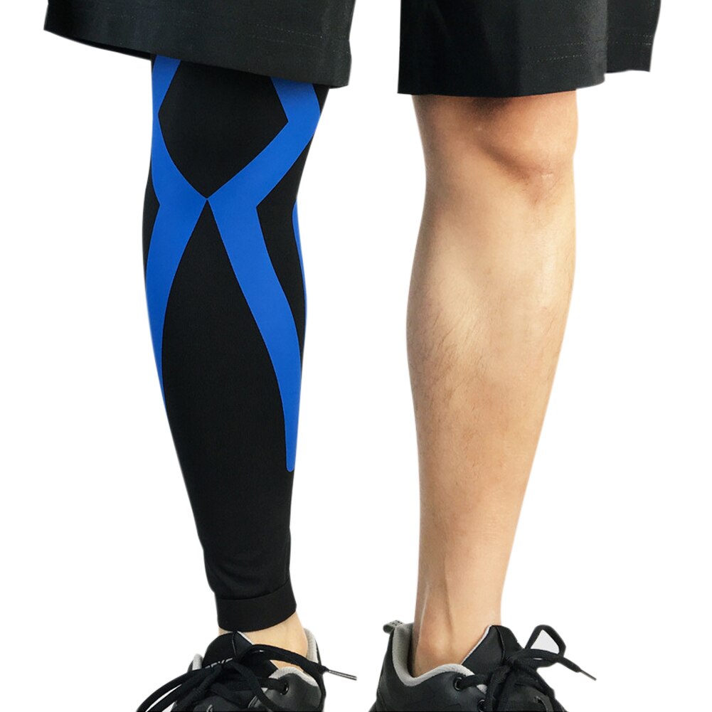 Männer Frauen Knie Pad Bein Sleeve Schutz Schutz Elastische Sport Kneepad für Basketball Fußball Radfahren LDF668: XL / black blue