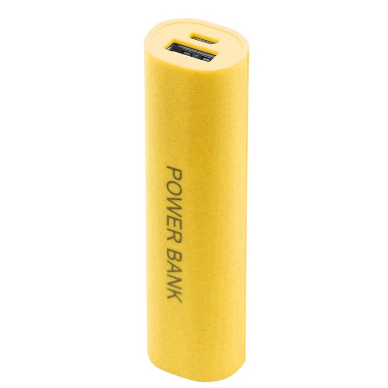 Portable Mobile USB Power Bank Charger Pack Box Battery Case For 1 x 18650 DIY: Yellow