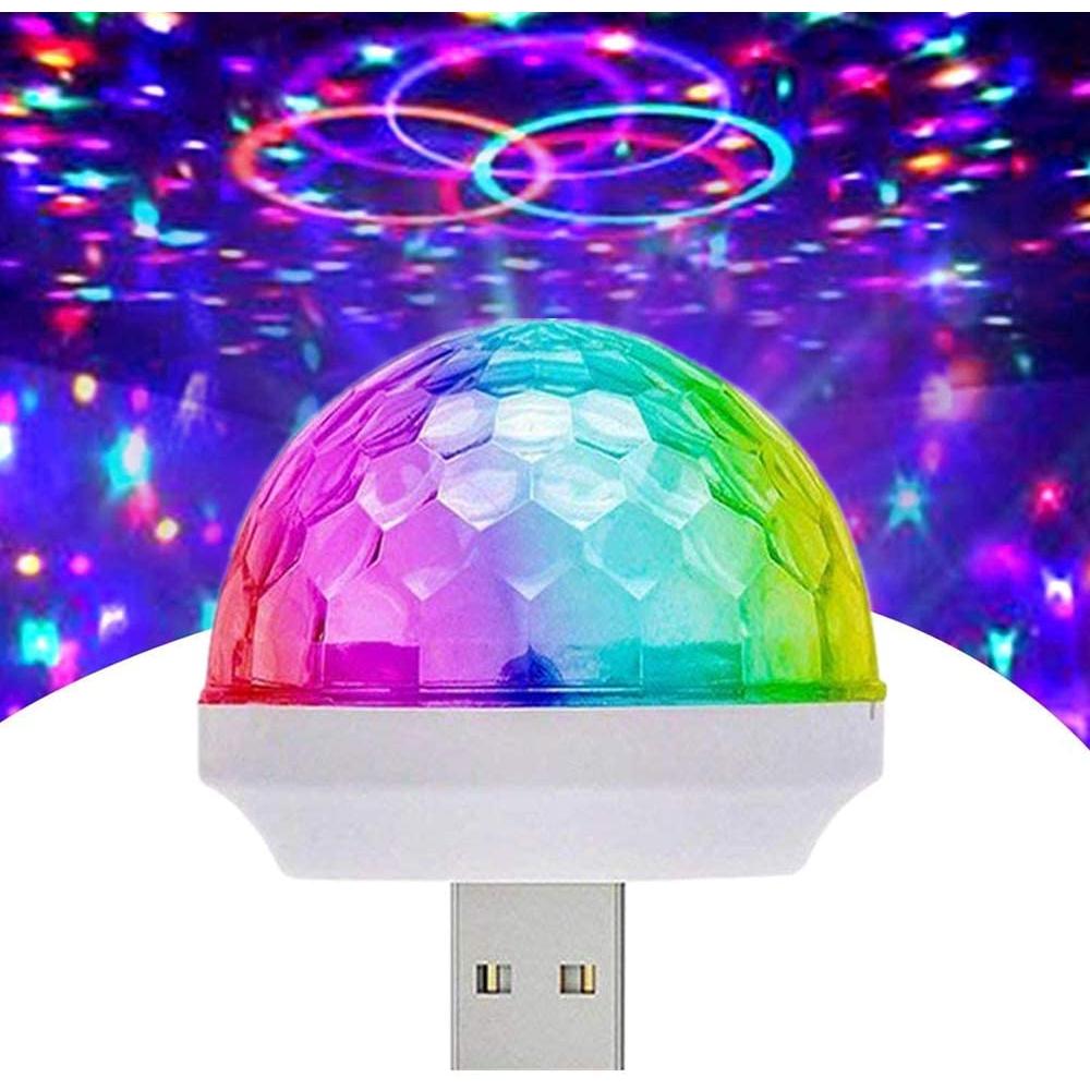 USB Mini Disco Light, Disco Ball Light, LED Car USB Ambient Light, Suitable for Christmas/Halloween/Home Interior, Etc.