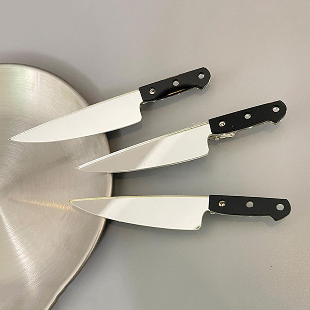 Cuchillo de emulación divertido, pinzas para el pelo, forma de cortador, horquilla tipo espejo, cortador de bordes, horquilla, pinza para el pelo, horquilla de flequillo para niñas