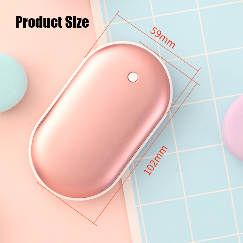 Portable Mini Hand Warmer 2 In 1 USB Rechargeable Cobblestone Pocket Mobile Power Bank Reusable Electric Winter Heater