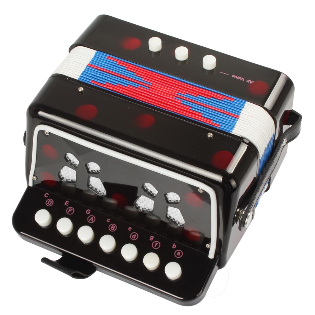 Slade Mini Black Red /7 Keys + 3 Buttons for Children Kids Accordion