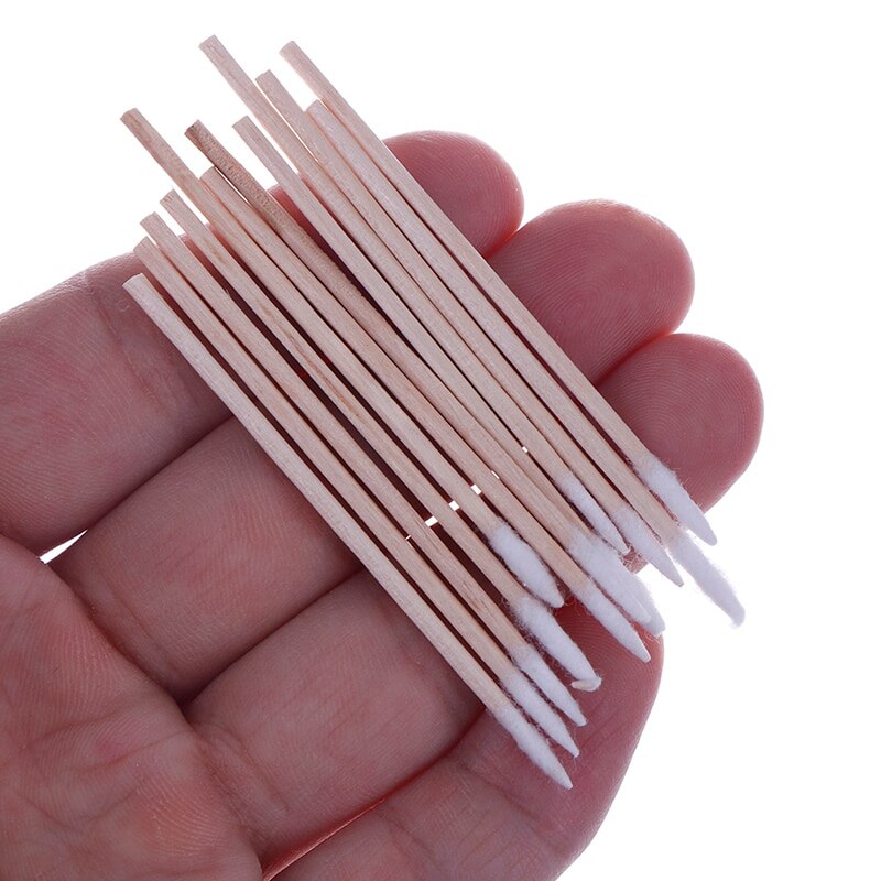 300pcs Cotton Buds Swabs Handle Wooden Handle Tattoo Makeup Microblade Cotton Swab Sticks Makeup Cotton Swabs