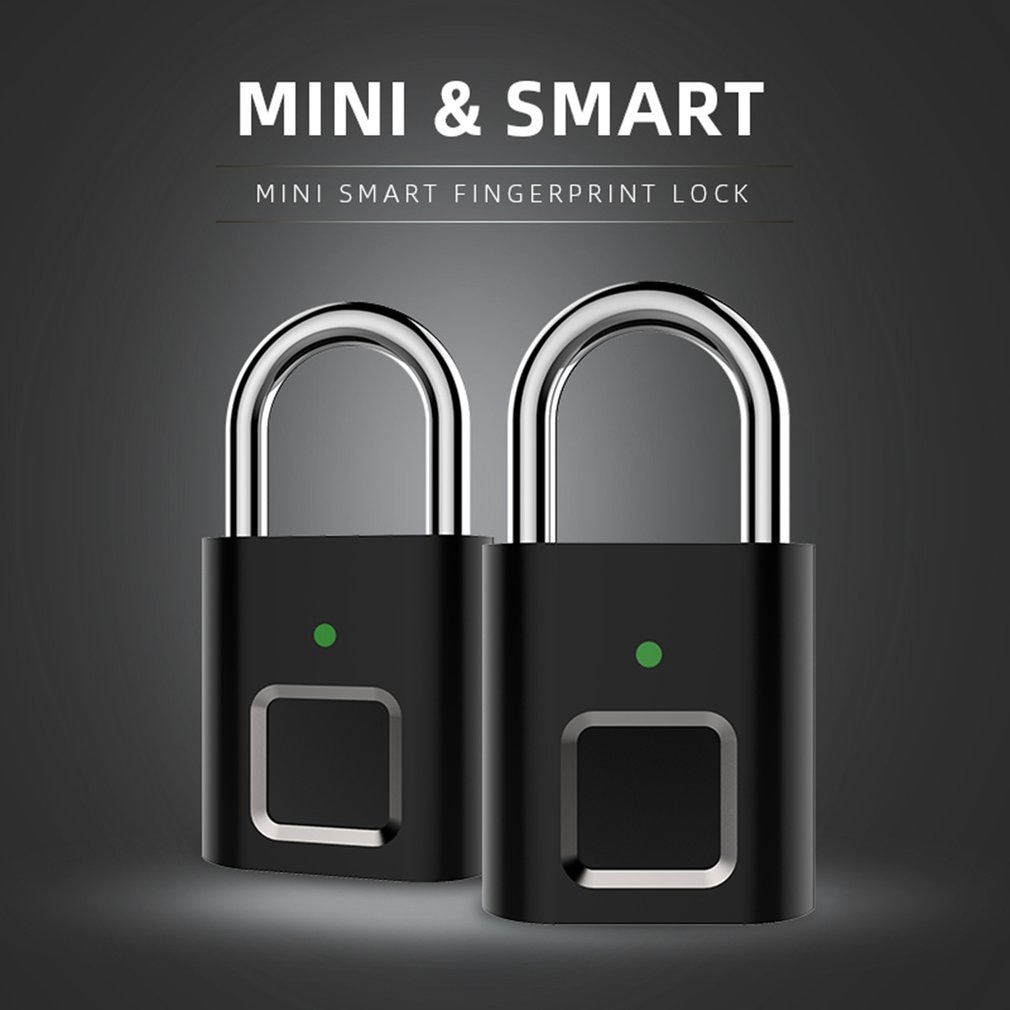 Beveiliging Deurslot Smart Keyless USB Oplaadbare Vingerafdruk Hangslot Voor Locker Intelligente Huis Keyless Lock