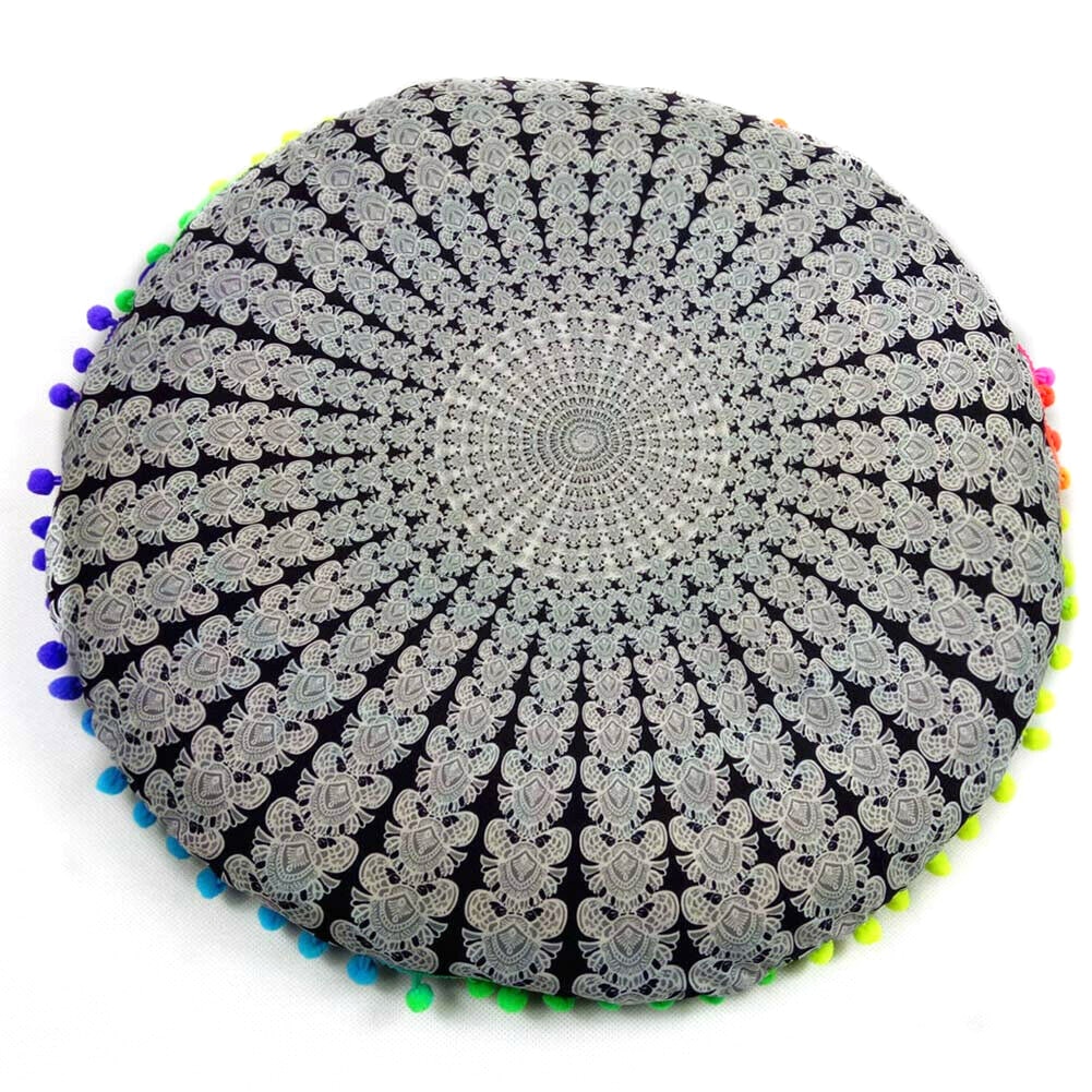 43cm rund bohemisk mandala golvkudde hemsoffa inredning nationell stil soffkudde bekväm kudde