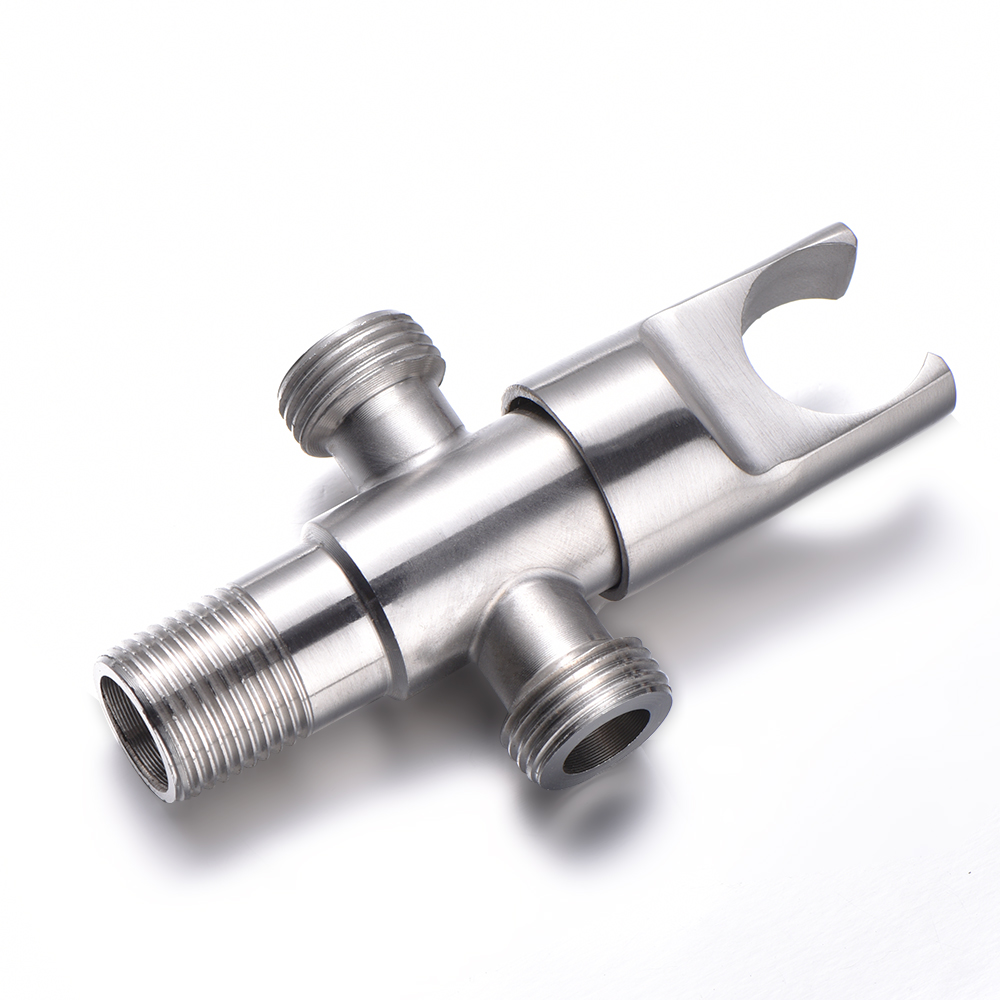 Multifunction Stainless Steel 3Ways T Valves With Holder Bathroom Accessories Water Diverter Wall Mounted Shower Fix Bracket