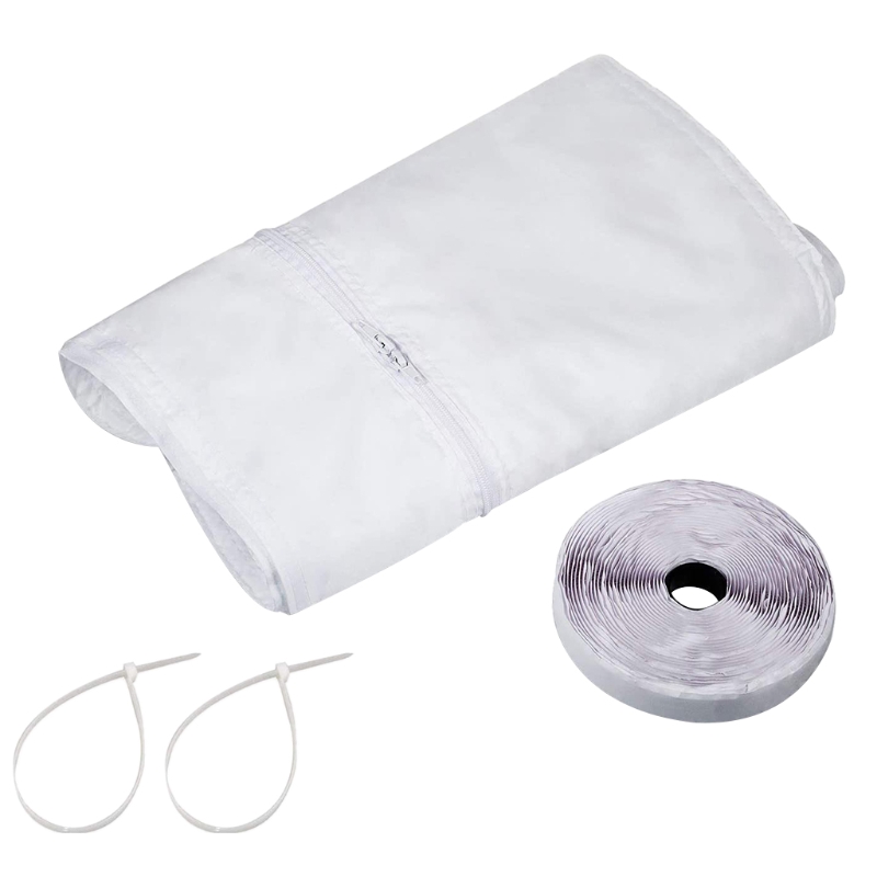 AC Unit Window Vent Kit Window Seal for Portable Air Conditioner Air Exchange Guards with Zipping and Adhesive Fastener