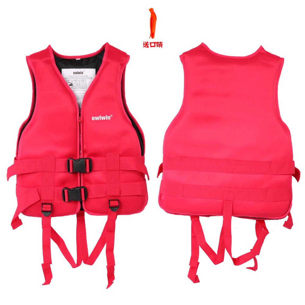 2022 Neoprene Life Jacket for children and adult Outdoor rafting swimming snorkeling wear fishing Kayaking Boatin suit: Red / L(50-70KG)