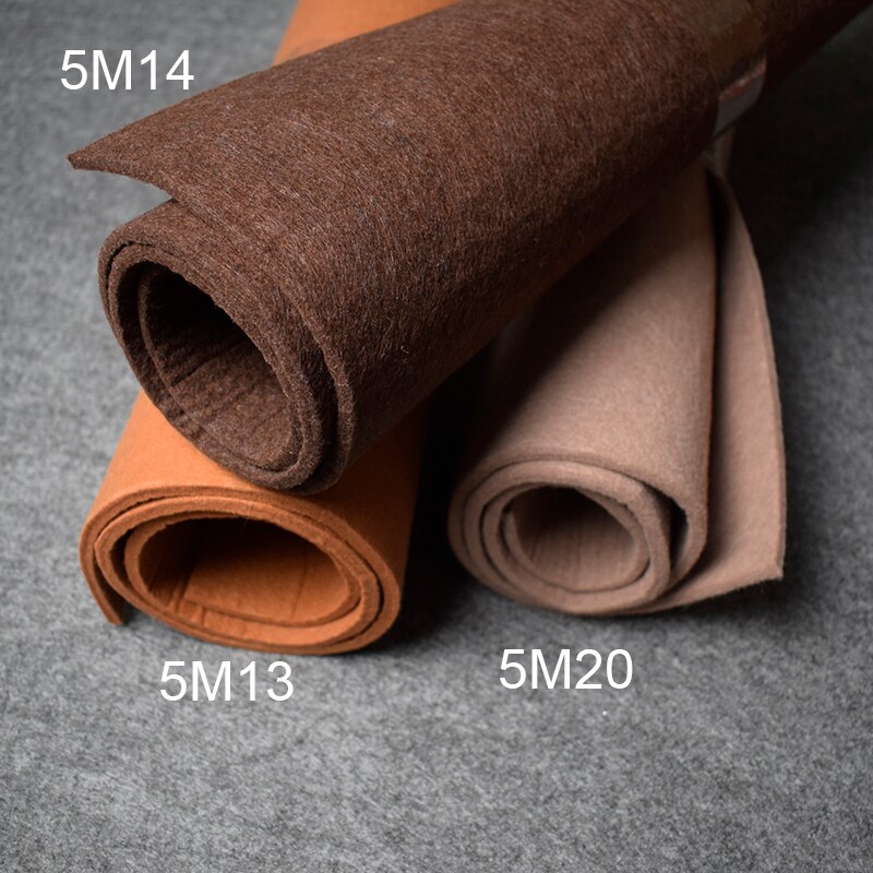 Tela de fieltro marrón de 45x90cm y 5mm, tejido grueso y duro no tejido para costura de artesanía para el hogar y guardería