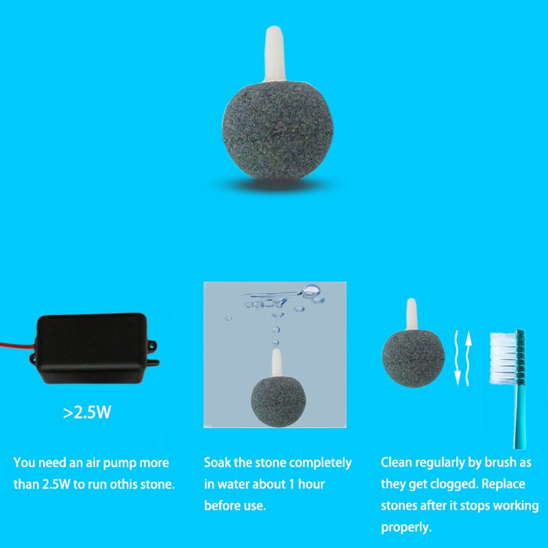 Air Bubble Stone, Poreuze Stenen, voor Water Ozon Generator en Aquarium, aquarium Lucht Steen 8pcs Starts +