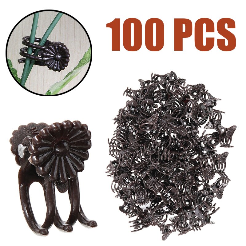 Mini pinzas de plástico para injertos, 100 Uds., color morado oscuro, cinco garras, soporte para plantas, vid, injerto, flor, orquídeas, Herramienta de sujeción fija