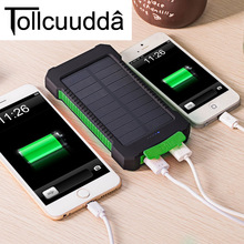 Wasserdicht 10000Mah Solar Power Bank Solar Ladegerät Dual USB Power Bank mit LED-Licht für iPhone 6 Plus Xiaomi handy