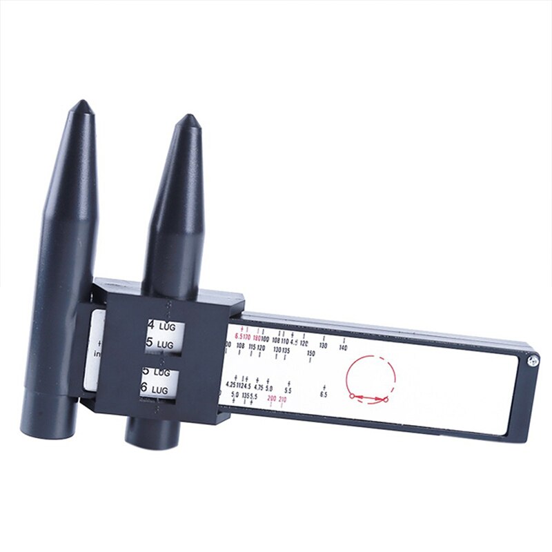 Wheel Rim Bolt Pattern Sliding PCD Measuring Tool Gauge Ruler 8 Holes PCD Ruler Lugs Hub Pitch Car Measurement Tool