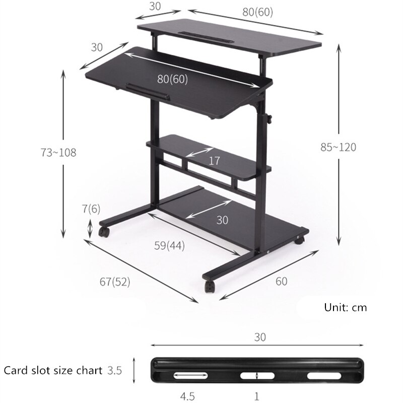 Home simple laptop desk floor-mounted foldable computer desk high home multifunctional storage table