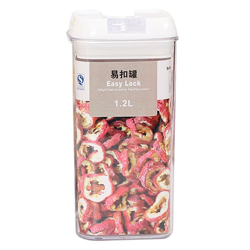 PP Food Storage Box Plastic Clear Container Set with Pour Lids Kitchen Storage Bottles Jars Sealed Dried Grains Tank 0.4L-1.2L: F  1.2L