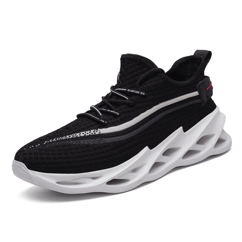 Vapaa-ajan kengät mukavat lenkkarit miesten kengät ulkoilu merkki vapaa-ajan jalkineet luistamattomat zapatillas hombre vapaa-ajan kengät: Musta / 8.5